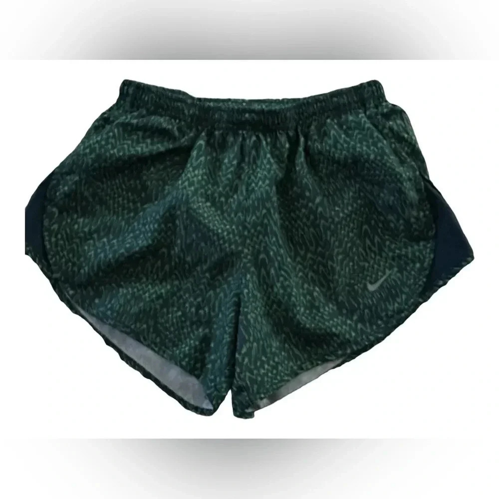 Nike Dri-Fit green small Aztec print running shorts Sz XS #005